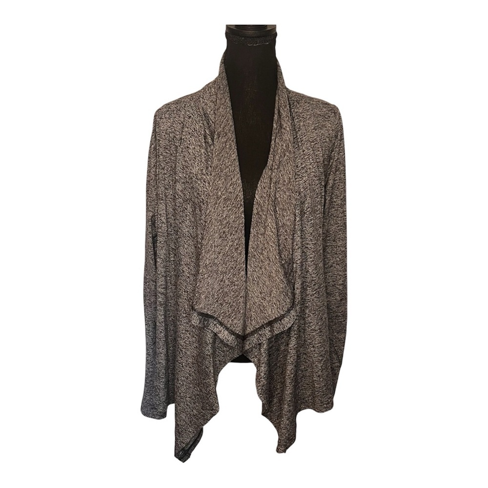 Merrell Open Front Gray Womens XL Cardigan Jacket Thumbholes Lightweight Knit